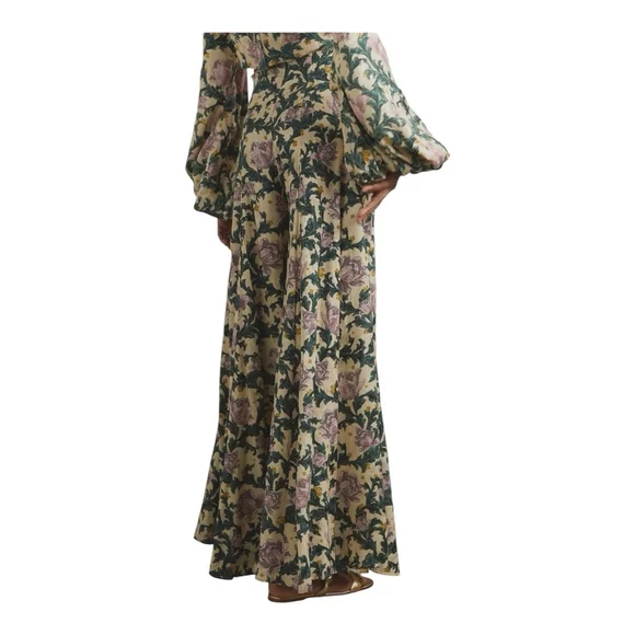 Agua by Agua Bendita Gaita Floral print Ecovero Blend Wide Leg Pants Size M